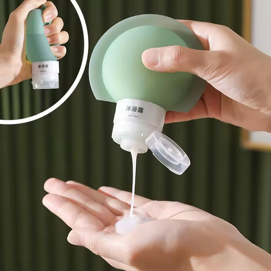 3PcsSet mini shampoo dispenser portable travel bottle set silicone refillable travel bottles