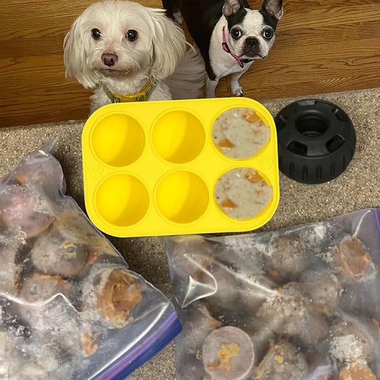 6 - cavity dog treat molds , compatible with Woof & Power Chewer Pupsicle, silicone for frozen treats, reusable for Pupsicle toy